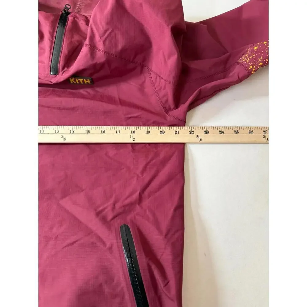 Kith Furman "Central Park" Anorak Waterproof Hooded Jacket Maroon Medium - Picture 5 of 6